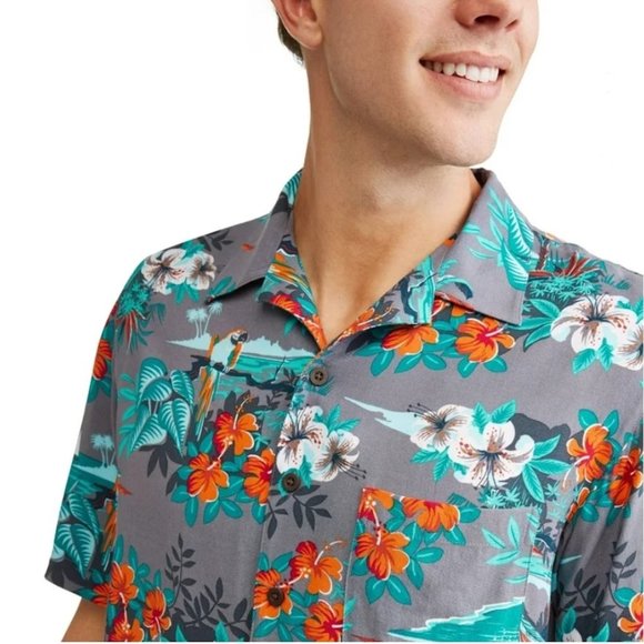 2XL🌴Tropical hawaiian vacation printed rayon short sleeve shirt - Picture 1 of 9